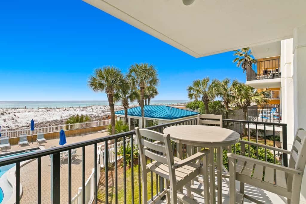Sunny, beachfront condo with shared pool, free WiFi, & Gulf views