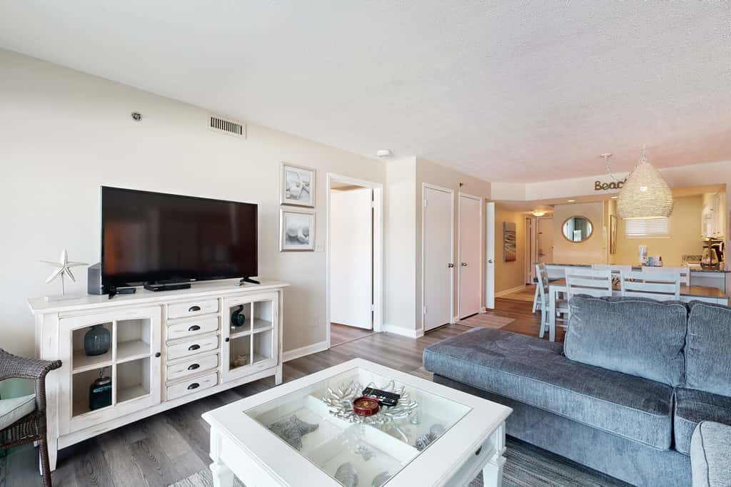 Beachfront condo with Gulf views, beach access, pool, & private balcony