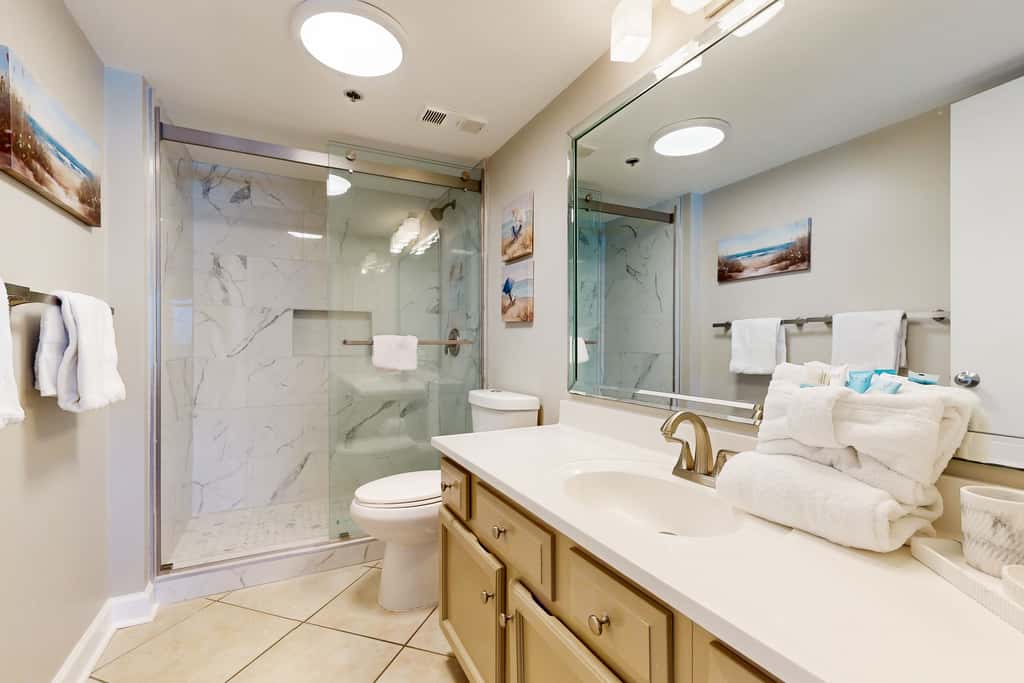 Beachfront condo with Gulf views, beach access, pool, & private balcony