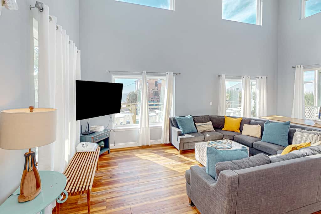 Dog-friendly beach house with a private pool, firepit, AC, & washer&dryer