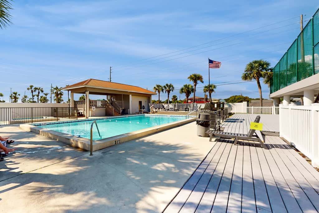 Beachfront condo with Gulf views, pool, tennis, gym, & private balcony