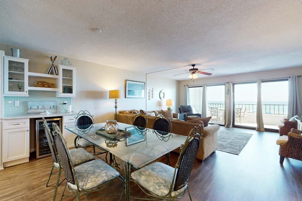 Beachfront condo with Gulf views, pool, tennis, gym, & private balcony