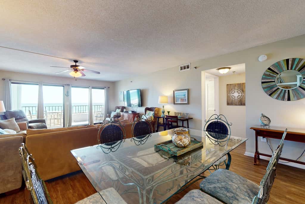 Beachfront condo with Gulf views, pool, tennis, gym, & private balcony