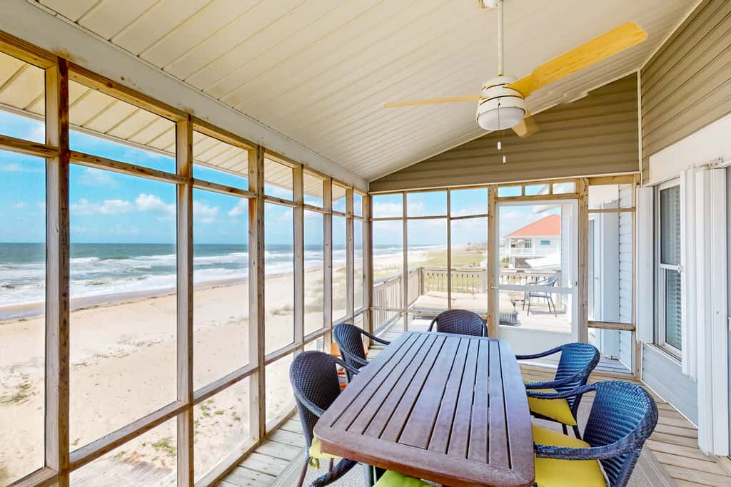 Dog-friendly with Gulf view, pool, balcony, deck, fireplace, central AC, & W&D