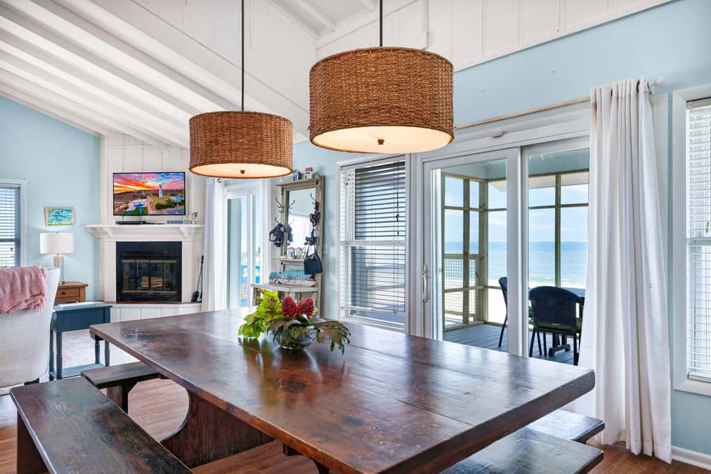 Dog-friendly with Gulf view, pool, balcony, deck, fireplace, central AC, & W&D