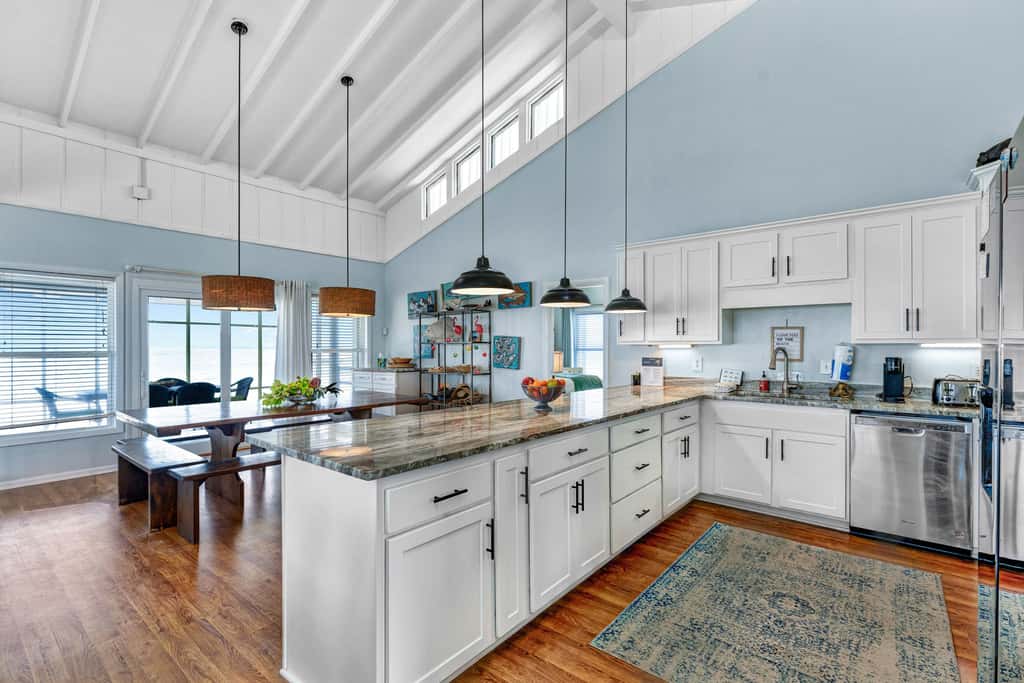 Dog-friendly with Gulf view, pool, balcony, deck, fireplace, central AC, & W&D