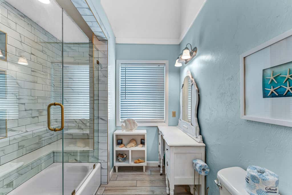 Dog-friendly with Gulf view, pool, balcony, deck, fireplace, central AC, & W&D
