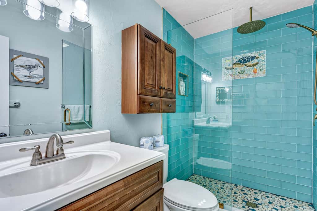 Dog-friendly with Gulf view, pool, balcony, deck, fireplace, central AC, & W&D