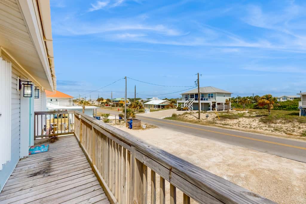 Dog-friendly with Gulf view, pool, balcony, deck, fireplace, central AC, & W&D