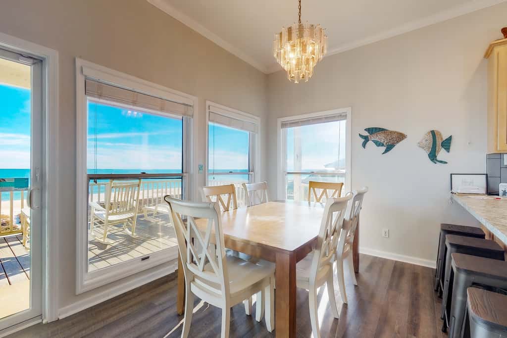 Beachfront dog-friendly home with private hot tub, boardwalk, on-site pools, gym