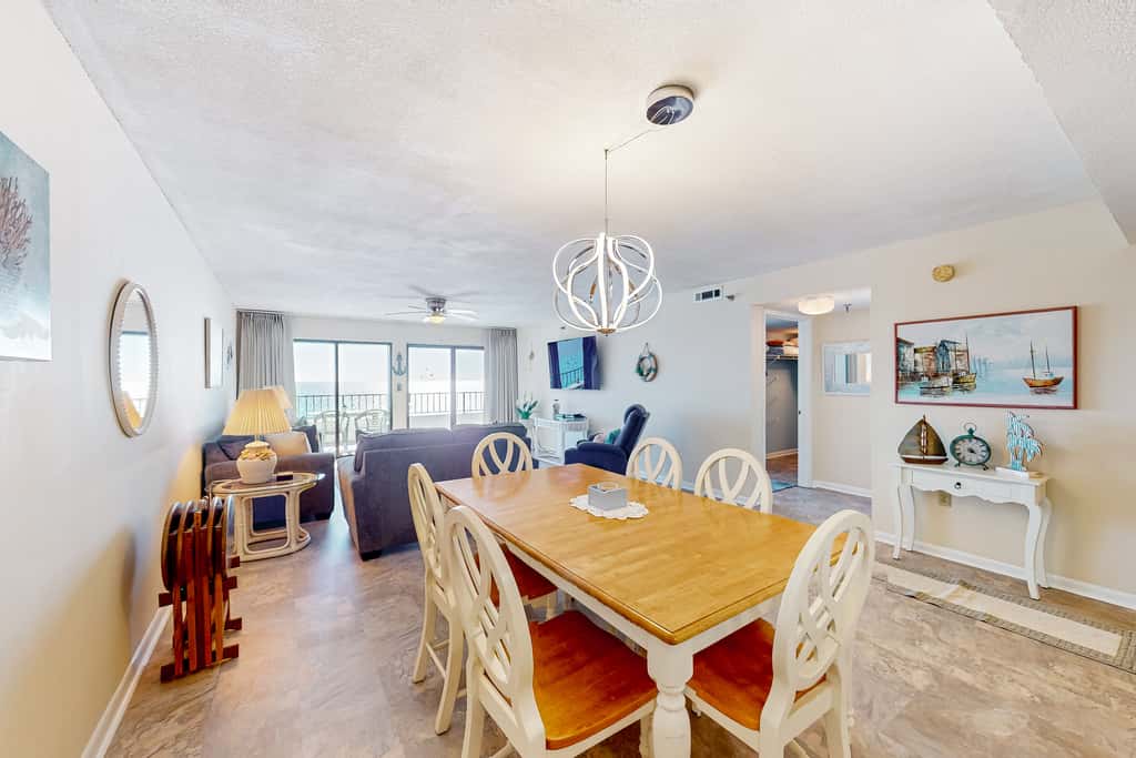 Gulf view & beachfront condo with balcony, pool, tennis, & gym