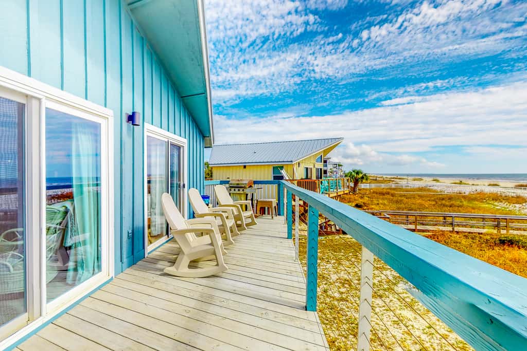 Gulf-front home with WiFi, private beach boardwalk & views - dog-friendly