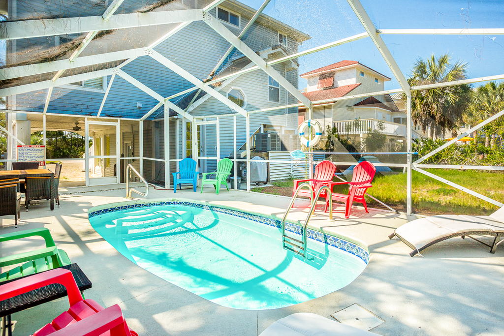 Beach Across the Street! Dog-Friendly Home with Private Pool, AC, WiFi & Games!