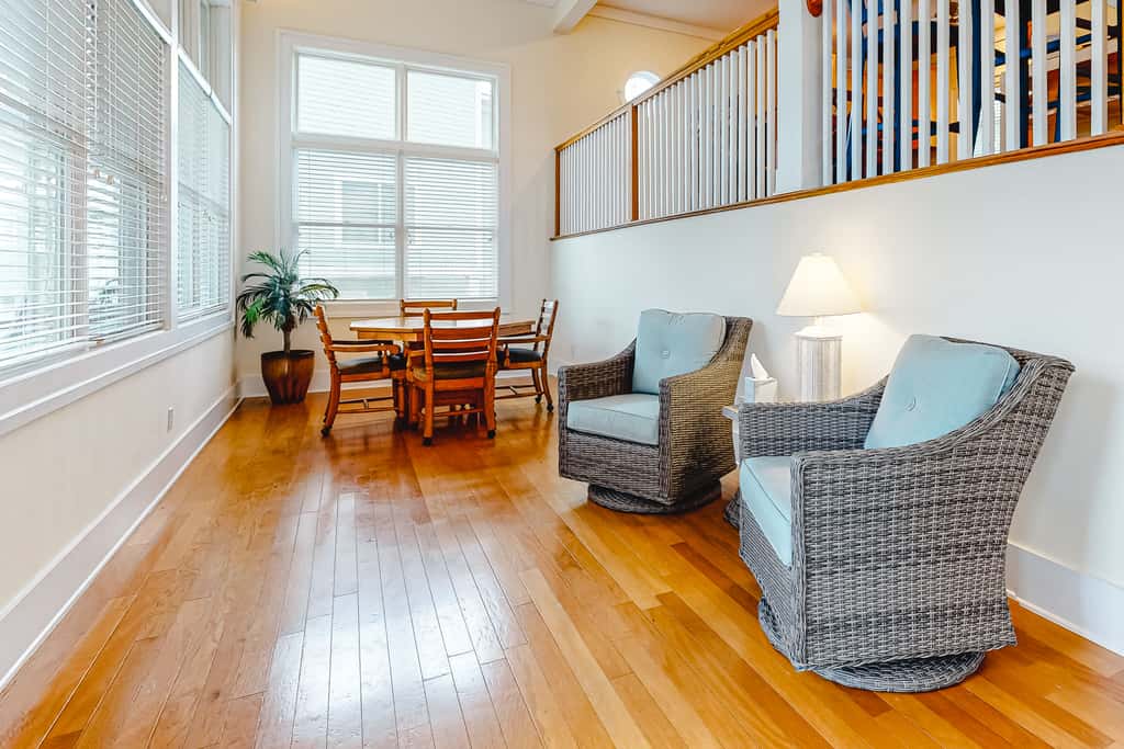 Spacious dog-friendly home with elevator, screened decks, on-site pool, & gym