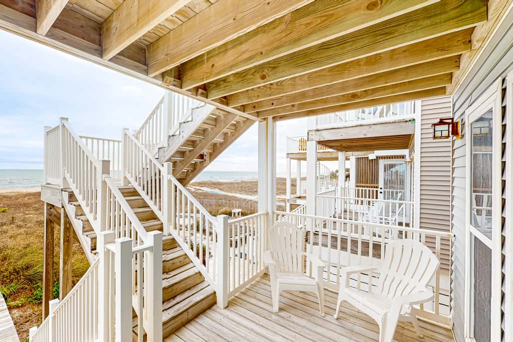Newly renovated gulf front home - Dog friendly, multiple decks, boardwalk 2 beach
