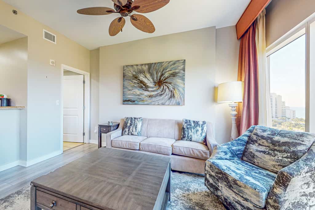 Bay-view condo 250 yards to beach w/sunset-view balcony, pool
