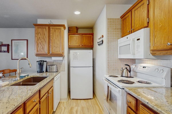 Comfortable and conveniently located, this updated McCall condo is just a short walk from downtown, Payette Lake, restaurants, and local shops. Cozy cabin touches, a wood-burning fireplace, and a private balcony create an easy place to relax after a day exploring McCall in every season.