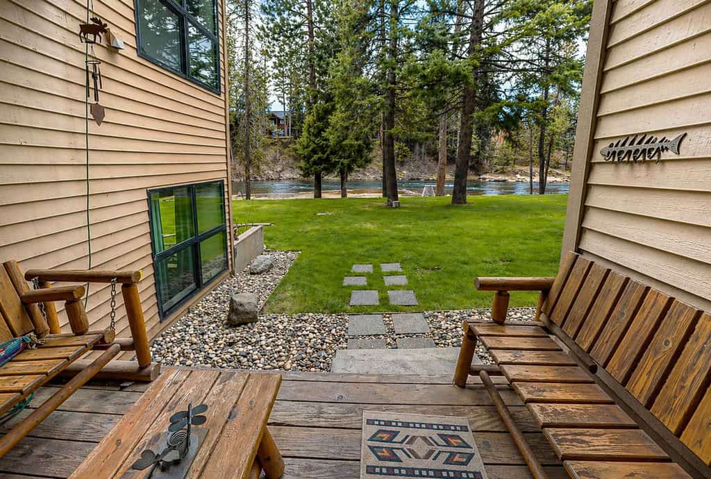 Set along the river in McCall, this home offers a peaceful setting with water views, easy access to town, and .3  miles (6 min walk) to Rotary Park beach and playground on Payette Lake. The main living spaces are all positioned to take in the river, with a patio just outside that’s perfect for morning coffee or slow evenings. With a mix of private bedrooms and shared spaces, it’s a comfortable option for families or small groups, with access to pool (summer only) and tennis amenities.