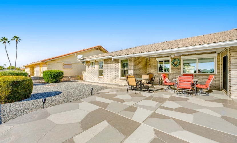 Dog-friendly, golf course adjacent home with a pool, hot tub, & fitness center
