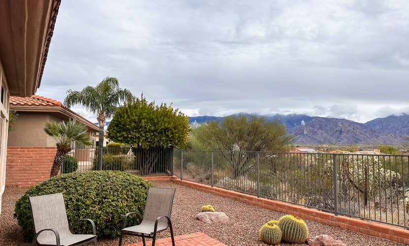 Mountain-view home with on-site pool/hot tub, private yard, patio