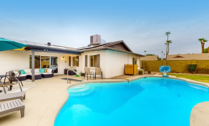 Relax Poolside at Spacious Mesa Home with Grill, & Central AC - Prime Location