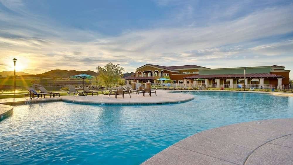 Modern 55+ home with community pool, clubhouse, gym, pickleball