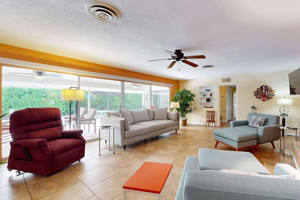 Eclectic  mid-century, dog-friendly home with private pool, yard & gas grill