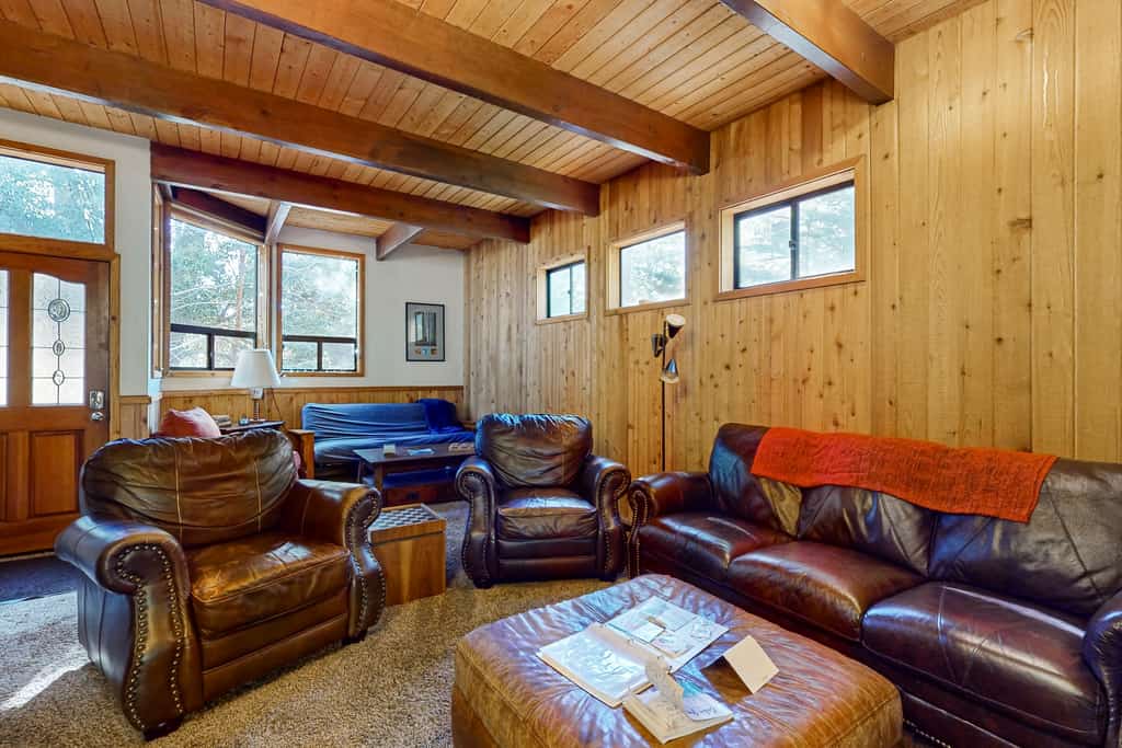 Spacious dog-friendly cabin with creek & mountain views
