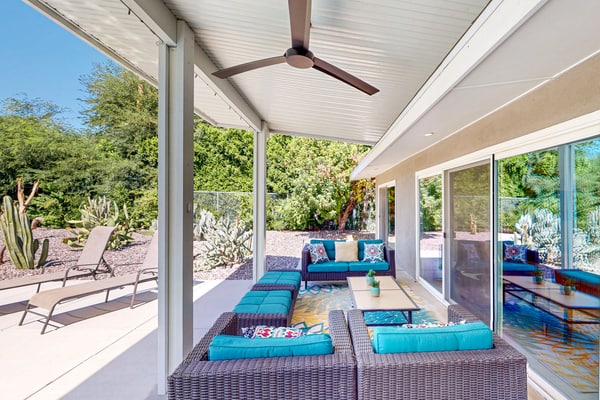 Mid-century modern retreat with pool/spa & firepit - golf & mtn views