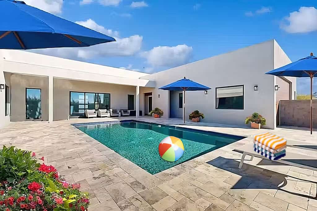 3-suite home on 2.5 acres, complete with a private pool & large furnished patio