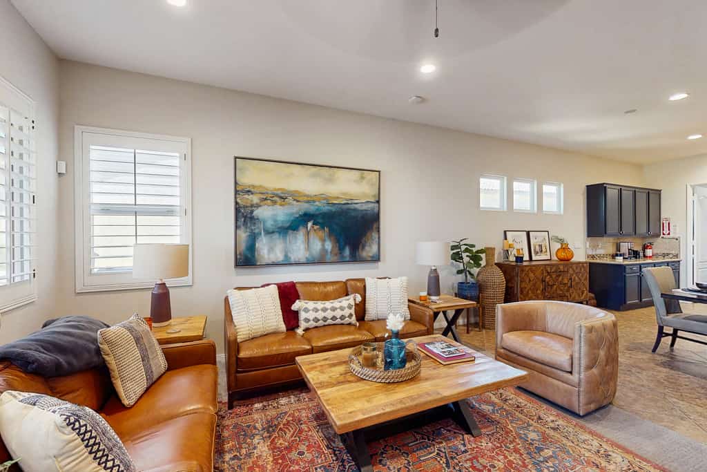 Dog-friendly golf course-adjacent home with a private pool, pool spa, & AC