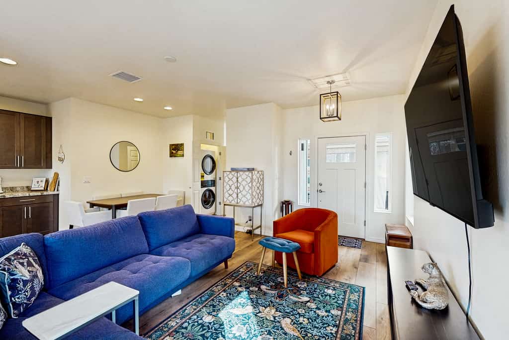 Modern, dog-friendly bungalow home with patio, balcony, & central AC