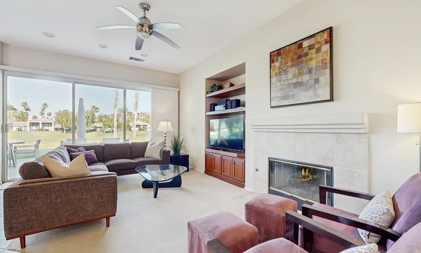 PGA West course-side house with shared pool, hot tub, and golf access