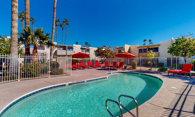 Sun-filled condo with a patio, central AC, pool & grill access - great location