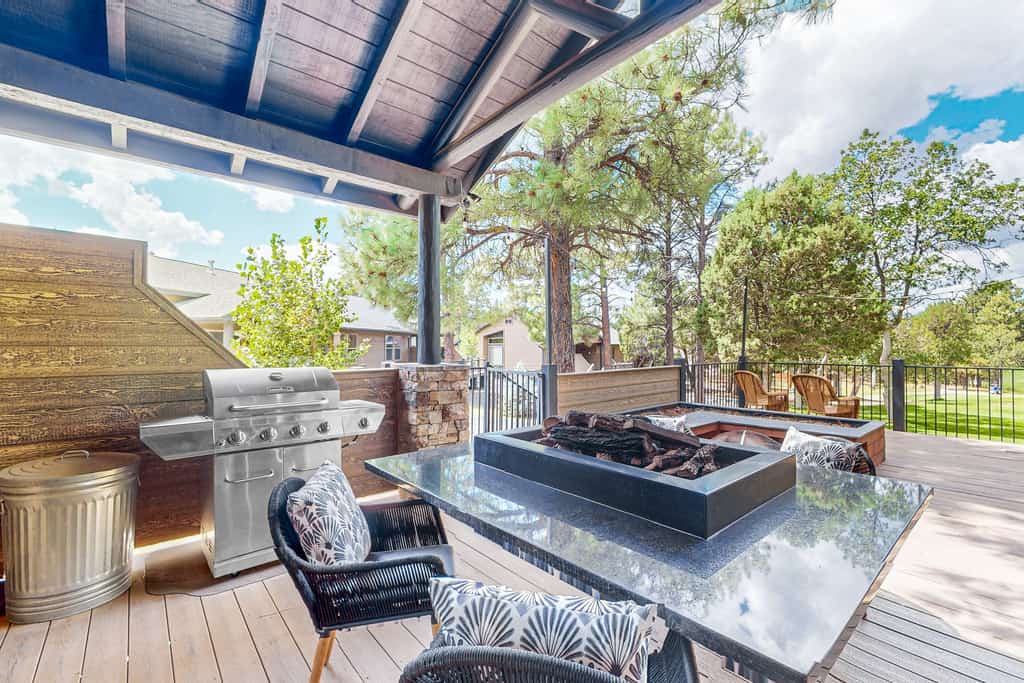 Luxury home on the fairway with deck, fire pit, bbq grill