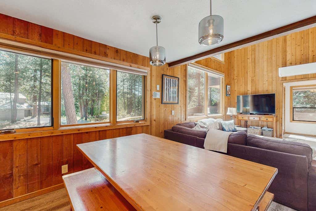 Dog-friendly cabin with pool, sauna, private hot tub, & great deck