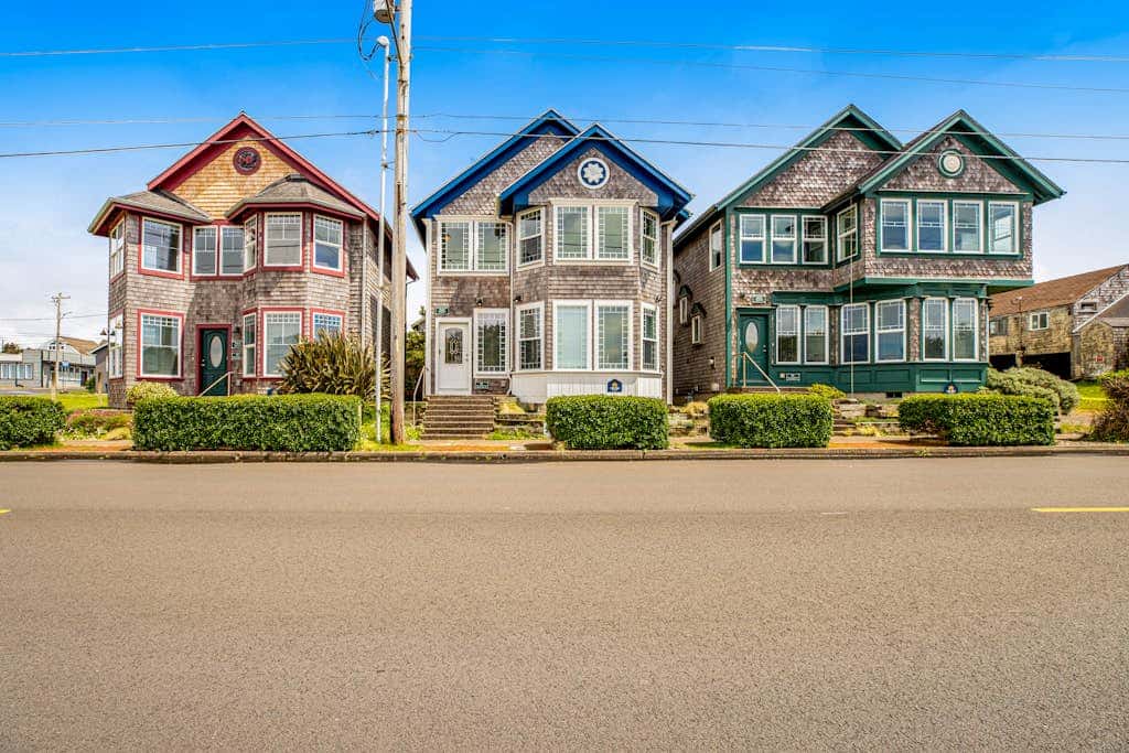 Ocean-view home with private hot tub, fireplace & grill - walk to beach