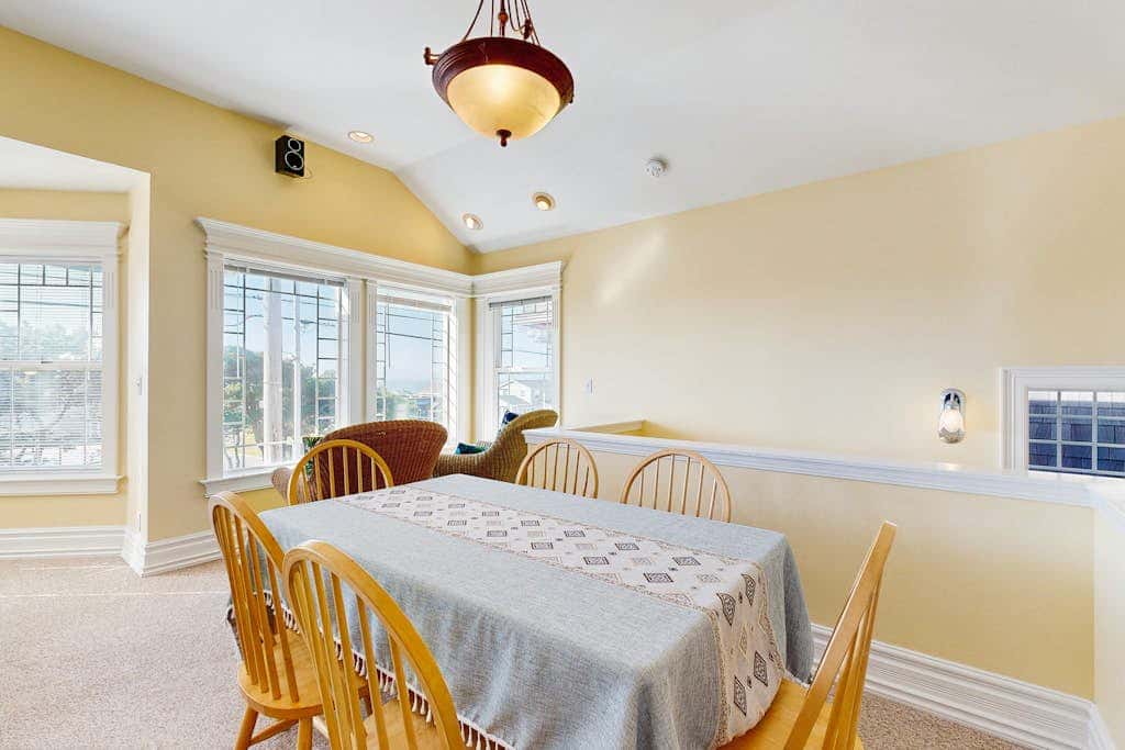 Ocean-view home with private hot tub, fireplace & grill - walk to beach