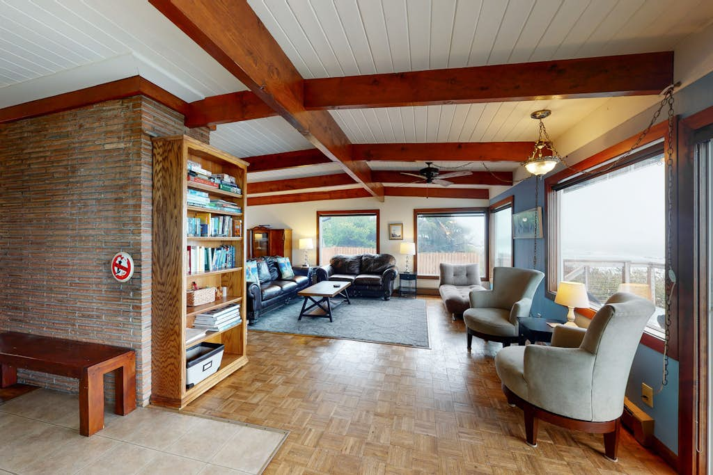 Dog-Friendly, Oceanfront Home with a Private Hot Tub, Firepit, & Free WiFi