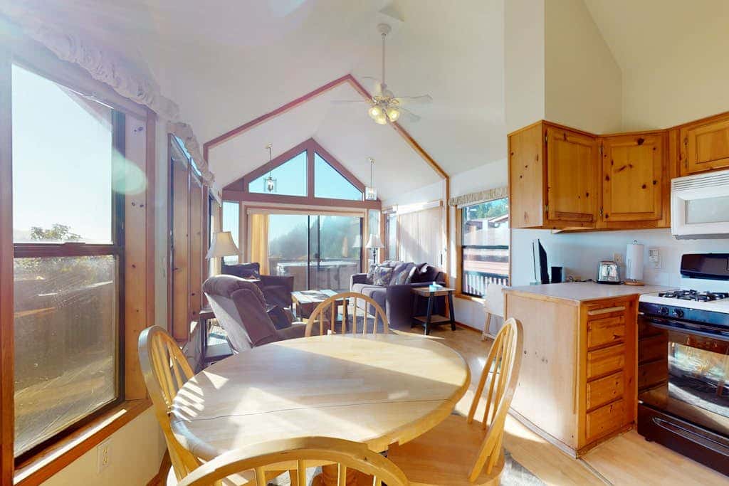 Tranquil dog-friendly coastal escape with private hot tub, patio, & nature views