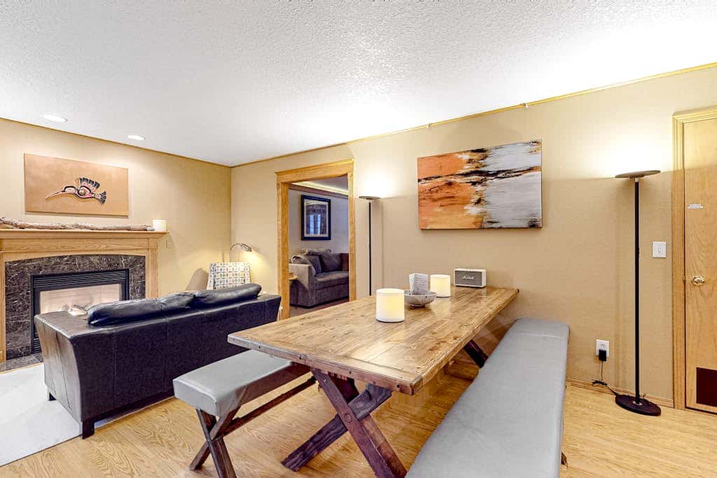 Dog-friendly home with hot tub, shared pool, firepit, fireplace, & river access