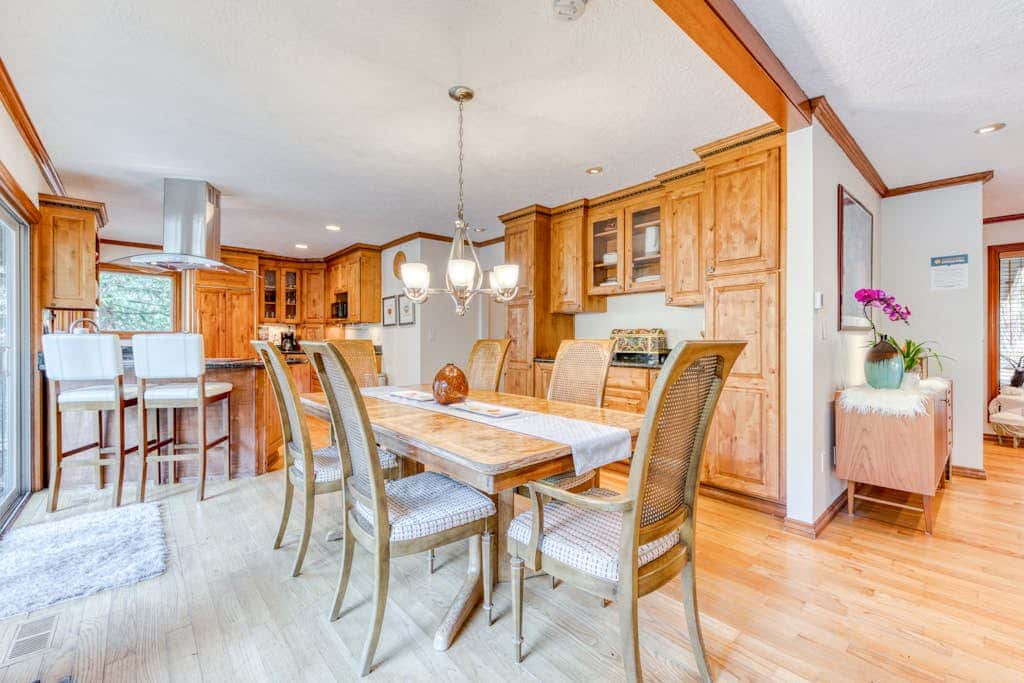 Dog-friendly, riverfront home with a wood-burning fireplace & views