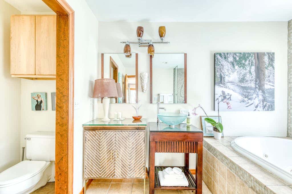Dog-friendly, riverfront home with a wood-burning fireplace & views