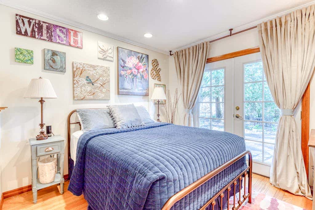 Dog-friendly, riverfront home with a wood-burning fireplace & views