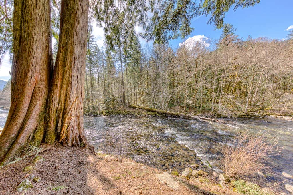 Dog-friendly, riverfront home with a wood-burning fireplace & views