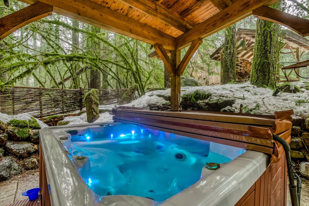 Luxe compound with private sauna, hot tub, rec house & fireplace