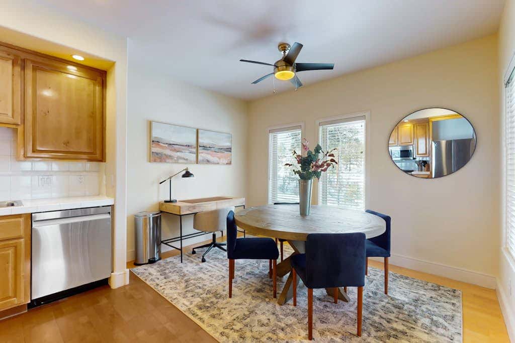Conveniently located townhome with kitchen, kitchenette, balcony & fireplace