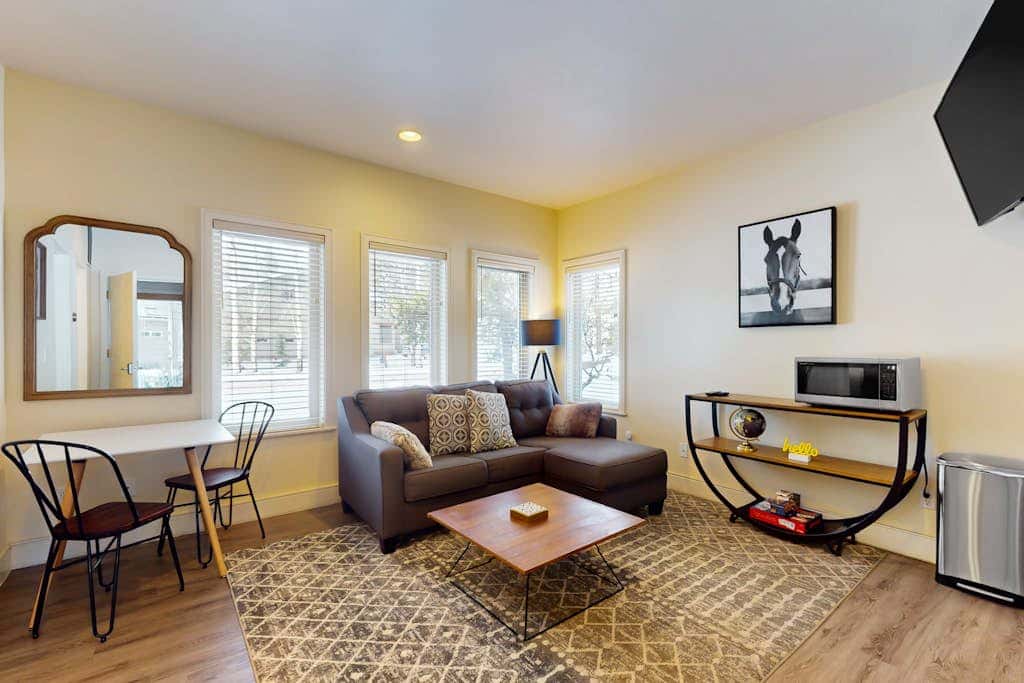 Conveniently located townhome with kitchen, kitchenette, balcony & fireplace