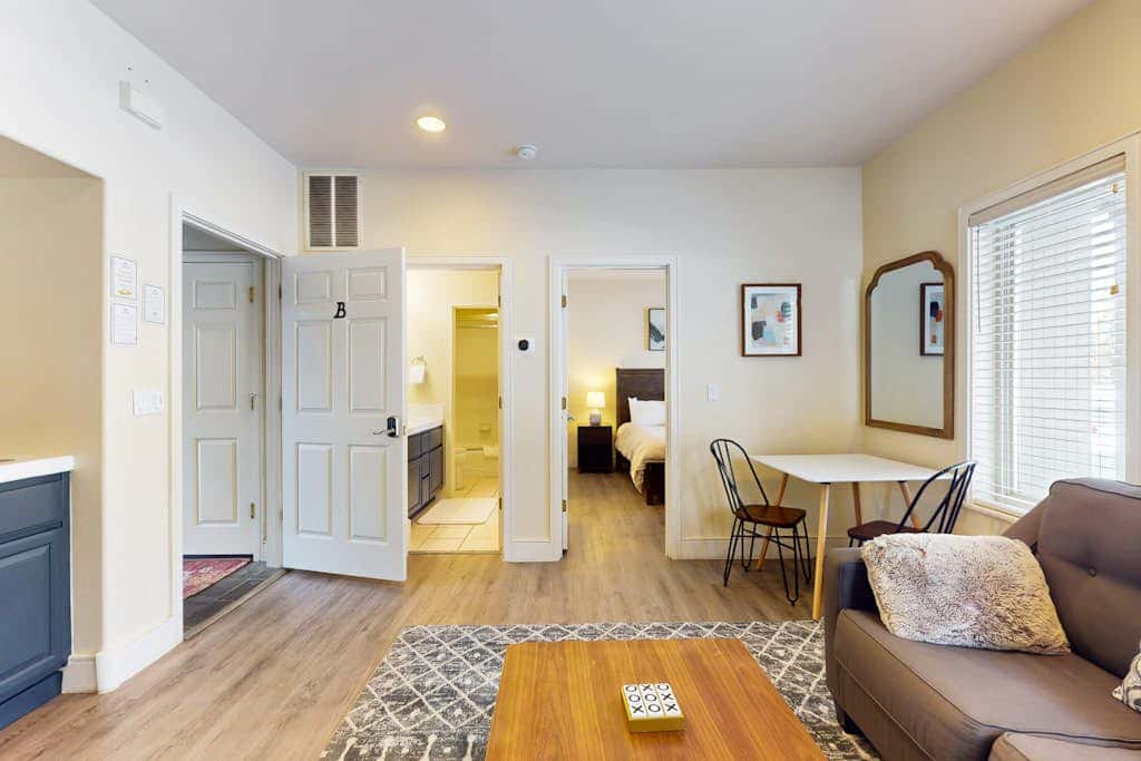 Conveniently located townhome with kitchen, kitchenette, balcony & fireplace