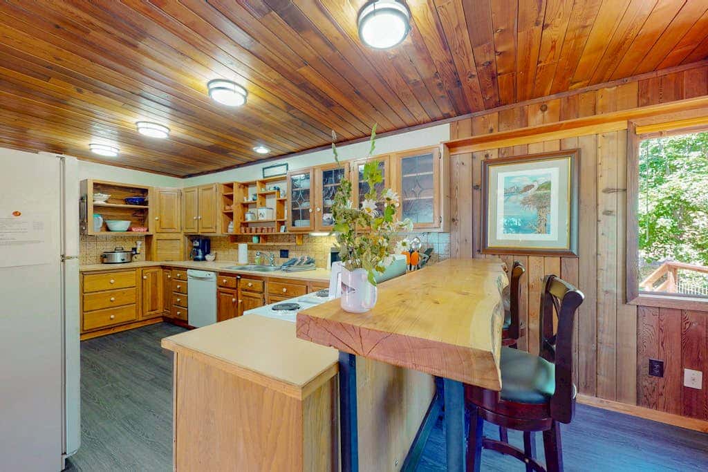 Lakefront, dog-friendly home in Joseph with amazing yard, deck